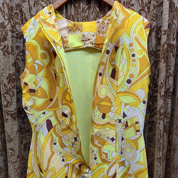 Vintage Handmade Dress and Coat Set Lined Med Groovy Psychedelic OOAK - Picture 4 of 16